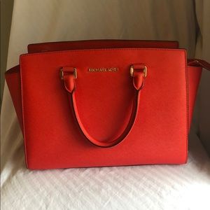 Large Red Michael Kors Selma Bag